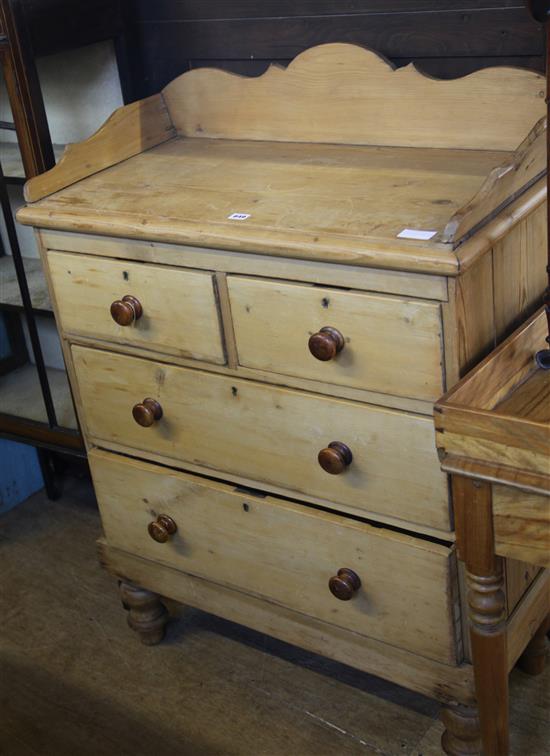 Stripped pine chest of drawers